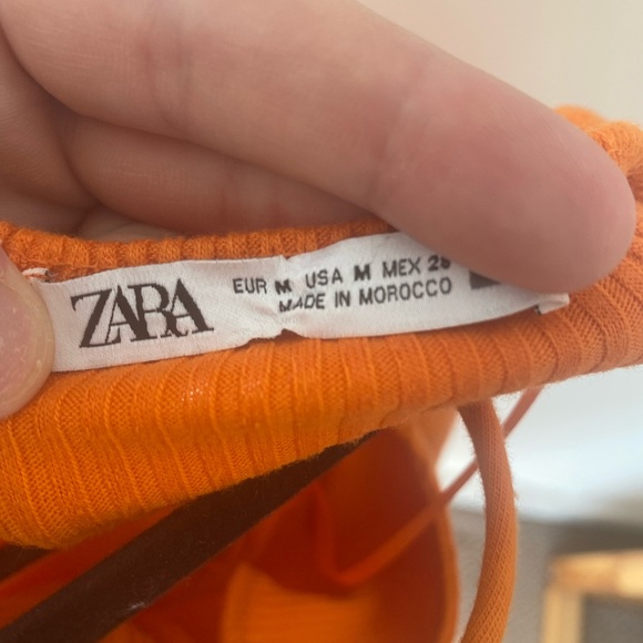 Orange Zara Ribbed Body con Dress - Picture 4 of 5